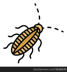 Striped cockroach icon. Outline striped cockroach vector icon color flat isolated. Striped cockroach icon color outline vector