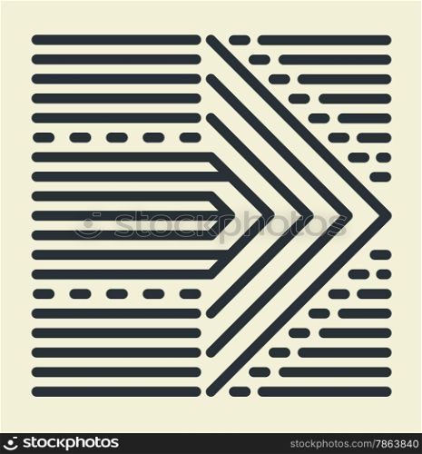 Striped design in an abstract mode of Arrow