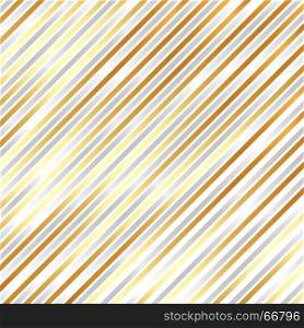 Striped diagonal silver and golden color background, Abstract vector illustration