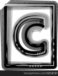 Striped font LETTER c