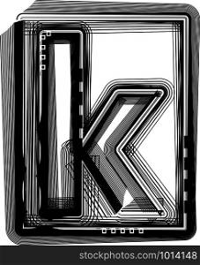 Striped font LETTER k