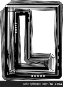 Striped Font Letter L