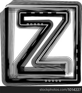Striped Font Letter Z