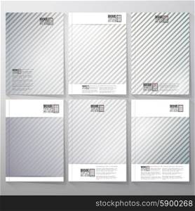 Striped gray background. Brochure, flyer or booklet for business, template vector.