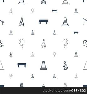 Striped icons pattern seamless white background Vector Image
