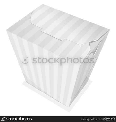 Striped noodle box. Take away food. Vector illustration. noodle box