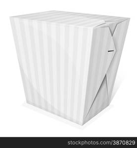 Striped noodle box. Take away food. Vector illustration. noodle box