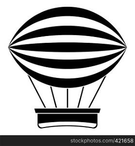 Striped retro hot air balloon icon. Simple illustration of striped retro hot air balloon vector icon for web. Striped retro hot air balloon icon, simple style