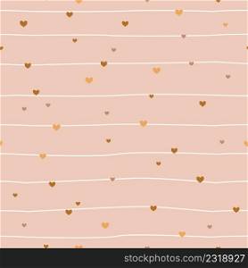 Striped seamless pattern with hearts. Retro background with hand drawn lines. Minimalistic Scandinavian style in pastel colors. Ideal for printing baby clothes, textiles, fabrics, wrapping paper.. Striped seamless pattern with hearts. Retro background with hand drawn lines. Minimalistic Scandinavian style in pastel colors. Ideal for printing baby clothes, textiles, fabrics, wrapping paper