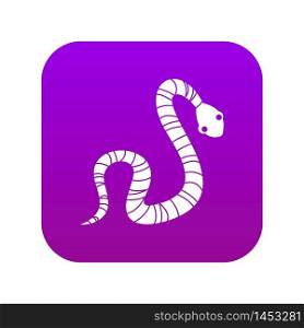 Striped snake icon digital purple for any design isolated on white vector illustration. Striped snake icon digital purple