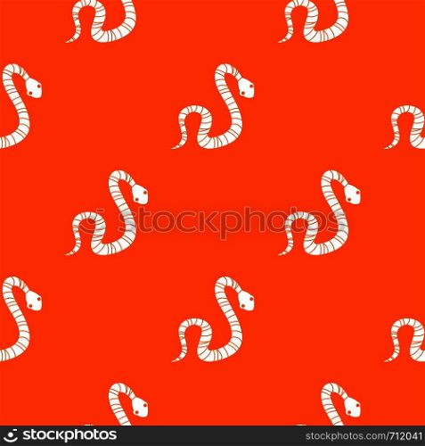 Striped snake pattern repeat seamless in orange color for any design. Vector geometric illustration. Striped snake pattern seamless