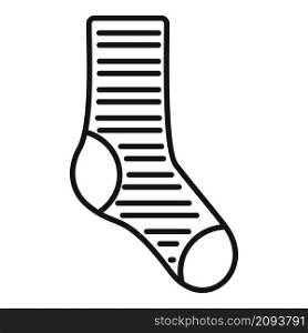 Striped sock icon outline vector. Fashion sock. Cotton item. Striped sock icon outline vector. Fashion sock