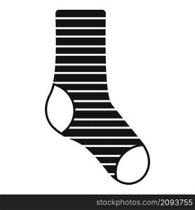 Striped sock icon simple vector. Fashion sock. Cotton item. Striped sock icon simple vector. Fashion sock