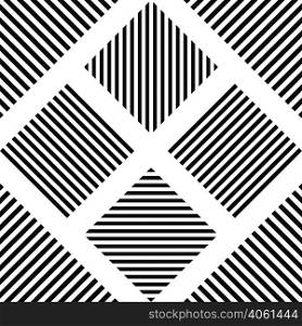 Striped square - horizontal stripes, vertical stripes, diagonal stripes in the square, for print or design. Striped square