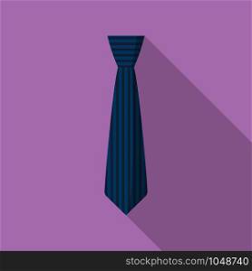 Striped tie icon. Flat illustration of striped tie vector icon for web design. Striped tie icon, flat style