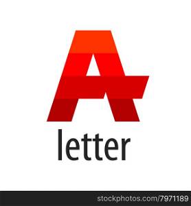 striped vector logo red letter A
