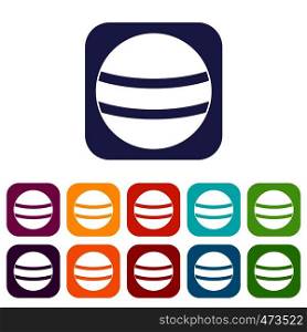 Stripes icons set vector illustration in flat style In colors red, blue, green and other. Stripes icons set flat