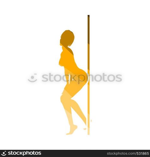 Stripper Night Club Icon. Flat Color Ladder Design. Vector Illustration.