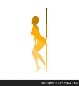 Stripper Night Club Icon. Flat Color Ladder Design. Vector Illustration.