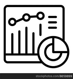 Stroke data icon outline vector. Research chart. Market report. Stroke data icon outline vector. Research chart