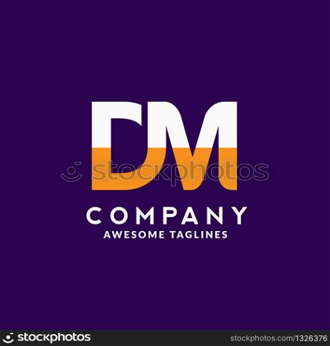 strong and bold Initial Letter DM Logo vector, Creative Lettering Logo Vector Illustration.