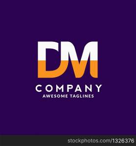 strong and bold Initial Letter DM Logo vector, Creative Lettering Logo Vector Illustration.