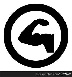 Strong arm icon the black color icon in circle or round vector illustration