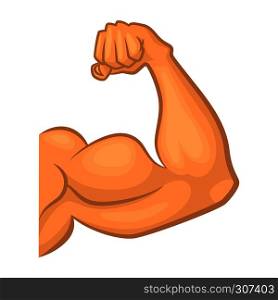 Strong biceps. Gym vector symbol isolate. Cartoon illustration. Human bicep male, powerful young muscle arm. Strong biceps. Gym vector symbol isolate. Cartoon illustration