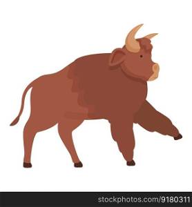 Strong buffalo icon cartoon vector. American bison. Mammal cow. Strong buffalo icon cartoon vector. American bison