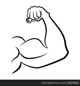 Strong hand with muscles. Vector handdrawn icon. Hand muscle linear illustration. Strong hand with muscles. Vector handdrawn icon
