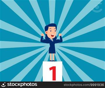 Strong leader. Business winner and successful. Cute cartoon vector illustration