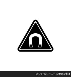 Strong Magnetic Field Warning. Flat Vector Icon illustration. Simple black symbol on white background. Strong Magnetic Field Warning sign design template for web and mobile UI element. Strong Magnetic Field Warning Flat Vector Icon