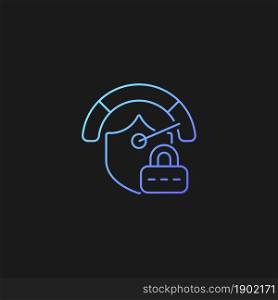 Strong password gradient vector icon for dark theme. Safeguard for data. Secure system. Password management. Thin line color symbol. Modern style pictogram. Vector isolated outline drawing. Strong password gradient vector icon for dark theme