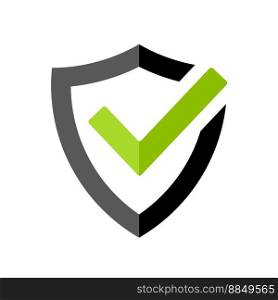 Strong protection tick shield icon vector image