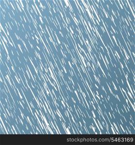 Strong rain in the grey sky. A vector illustration