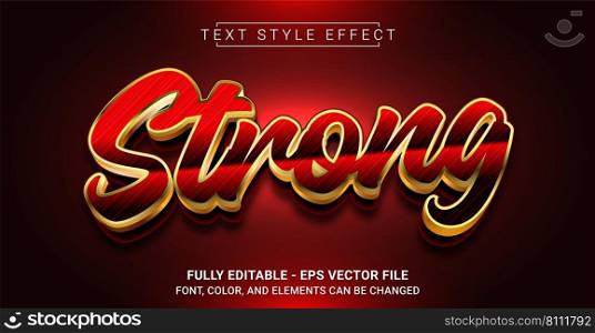 Strong Red Text Style Effect. Editable Graphic Text Template.