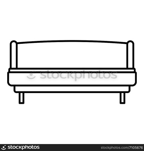 Strong sofa icon. Outline illustration of strong sofa vector icon for web design isolated on white background. Strong sofa icon, outline style