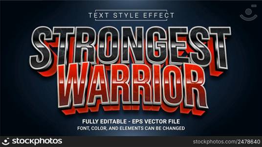 Strongest Warrior Text Style Effect. Editable Graphic Text Template.