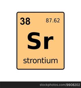 Strontium chemical element of periodic table. Sign with atomic number.