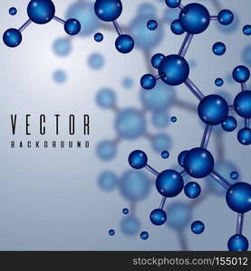 Structural elements with 3d atoms, chemical molecule. vector abstract science background. Biochemistry schematic model, with atoms and molecule, illustration of micro molecules. Structural elements with 3d atoms, chemical molecule. vector abstract science background