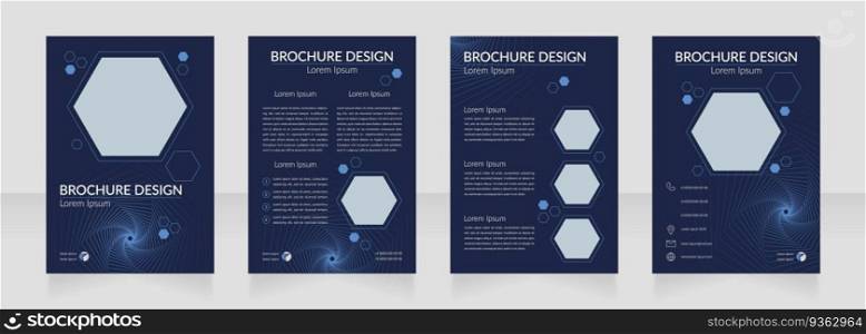 Structural exploration and science blank brochure design. Template set with copy space for text. Premade corporate reports collection. Editable 4 paper pages. Lato Regular, Light fonts used. Structural exploration and science blank brochure design