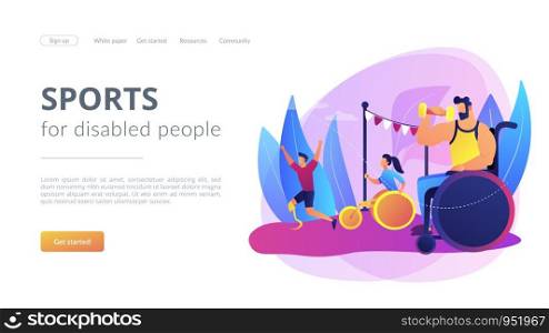 Structural obstacles. Prevent access, block mobility. Inaccessible environments, physical mobility barriers, problems of disabled people concept. Website homepage landing web page template.. Inaccessible environments concept landing page