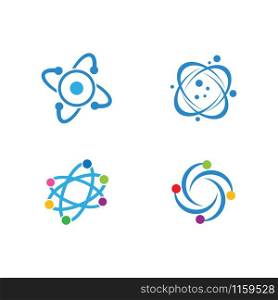 Structure atom logo vector icon template