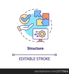 Structure concept icon. Business communication abstract idea thin line illustration. Creating clear and convincing message. Isolated outline drawing. Editable stroke. Arial, Myriad Pro-Bold fonts used. Structure concept icon