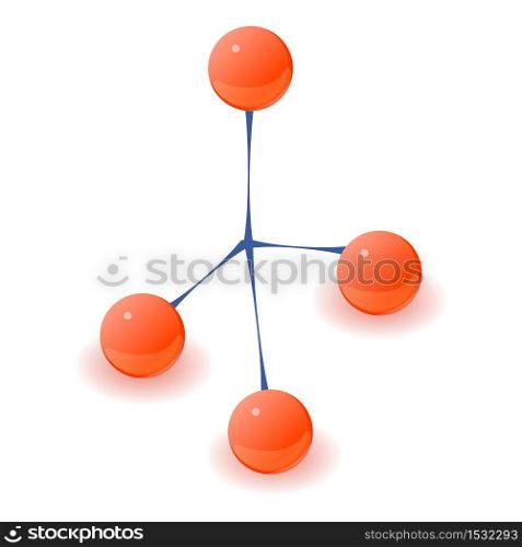 Structure molecule icon. Isometric illustration of structure molecule vector icon for web. Structure molecule icon, isometric style