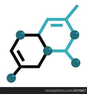 Structure of molecule icon flat isolated on white background vector illustration. Structure of molecule icon isolated