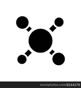 Structure of molecules black glyph ui icon. Molecular compounds. Chemistry. User interface design. Silhouette symbol on white space. Solid pictogram for web, mobile. Isolated vector illustration. Structure of molecules black glyph ui icon