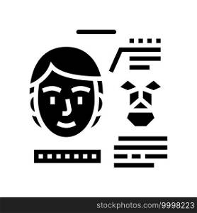 structure of work face id glyph icon vector. structure of work face id sign. isolated contour symbol black illustration. structure of work face id glyph icon vector illustration