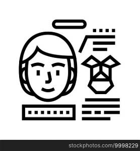 structure of work face id line icon vector. structure of work face id sign. isolated contour symbol black illustration. structure of work face id line icon vector illustration
