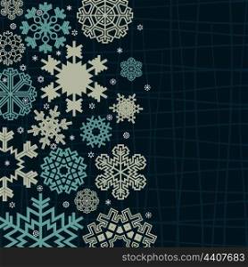 Structure snow. Structure a snowflake on a blue background. A vector illustration